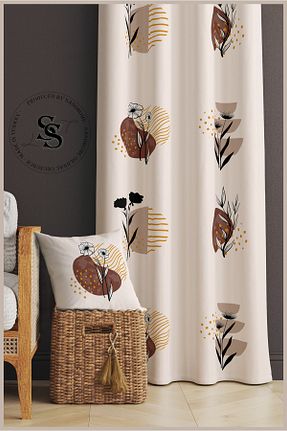 پرده زمینه قهوه ای مخمل SasoHome - کد 714310554