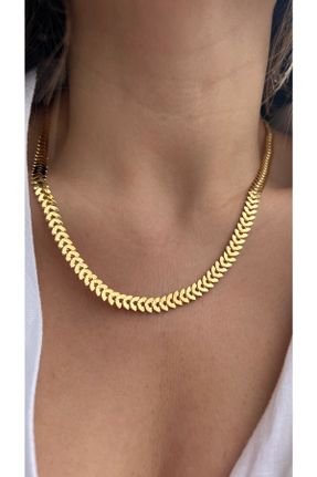 گردنبند جواهر طلائی زنانه برنز کد 715856009