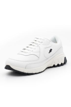 کفش اسنیکر سفید مردانه چرم طبیعی بند دار چرم طبیعی کد 143899283