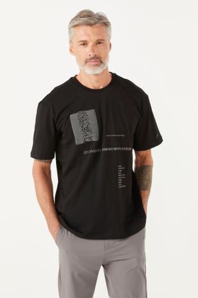 تی شرت مشکی مردانه یقه گرد کد 715069361
