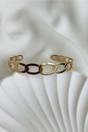 دستبند استیل (فولاد) طلائی زنانه استیل (فولاد) MODA - کد 715867785