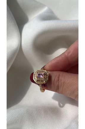 انگشتر جواهر طلائی زنانه روکش طلا کد 586108791