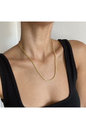 گردنبند استیل ( فولاد ) طلائی زنانه استیل (فولاد) FS TAKI AKSESUAR - کد 715830851