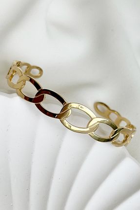 دستبند استیل (فولاد) طلائی زنانه استیل (فولاد) MODA - کد 715867785