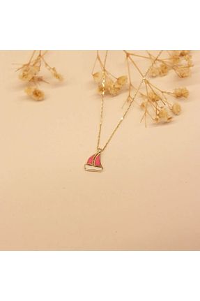 گردنبند طلا سبز زنانه 14 عیار TAHAN MÜCEVHERAT - کد 716256965