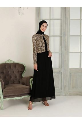 لباس مجلسی حجاب مشکی زنانه یقه دوچرخه meksila - کد 683034501