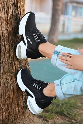 کفش بیرون مشکی زنانه چرم مصنوعی LEYDİ SHOES - کد 716554345
