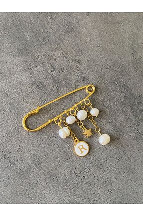 سنجاق سینه طلائی زنانه فلزی Lucky Designs - کد 466504119