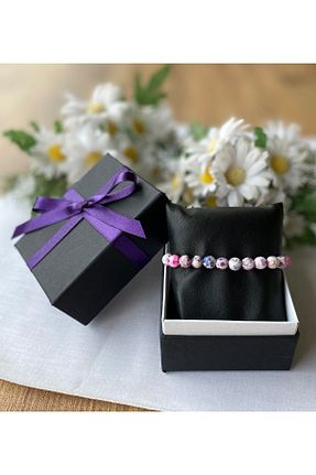 دستبند جواهر بنفش زنانه سنگ طبیعی Hepsi Enteresan - کد 53513990