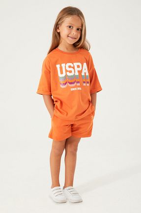 ست لباس راحتی نارنجی بچه گانه ساده U.S. Polo Assn. - کد 716476322
