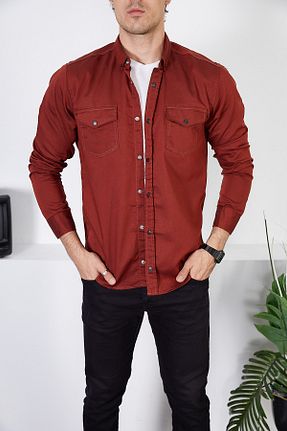 پیراهن نارنجی مردانه اسلیم فیت ENZİM JEANS - کد 701473653