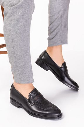 کفش کلاسیک مشکی مردانه چرم خالص maximoda - کد 716313594