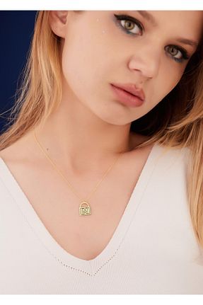 گردنبند نقره طلائی زنانه 925 عیار Dkmn Silver - کد 716338984