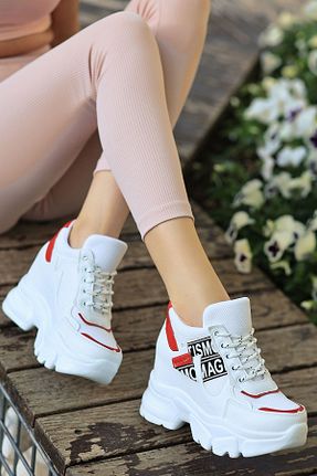 کفش بیرون قرمز زنانه چرم مصنوعی LEYDİ SHOES - کد 716573337