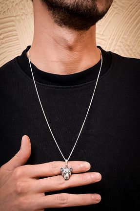 گردنبند نقره سفید مردانه 925 عیار Ebrar Silver - کد 716665650