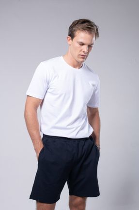 تی شرت سفید مردانه رگولار یقه گرد پنبه (نخی) کد 46427403