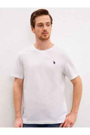 تی شرت سفید مردانه رگولار یقه گرد تکی بیسیک کد 45029561