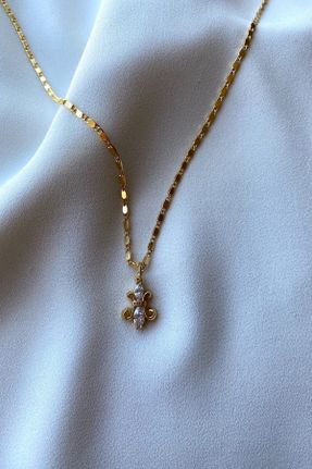 گردنبند جواهر طلائی زنانه برنز کد 46859486