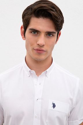 پیراهن سفید مردانه اسلیم U.S. Polo Assn. - کد 46778122
