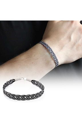 دستبند نقره مشکی مردانه 925 عیار Gümüş Hediye Al - کد 47381304