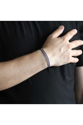 دستبند نقره مشکی مردانه 925 عیار Gümüş Hediye Al - کد 47381304