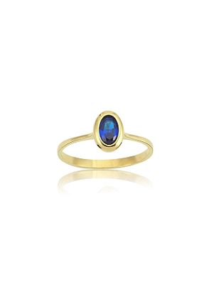 انگشتر نقره زرد زنانه یاقوت کبود FasekGold - کد 95879807