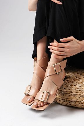 صندل قهوه ای زنانه پاشنه ضخیم Mio Gusto - کد 717329192