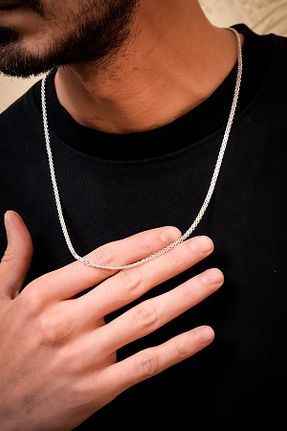 گردنبند نقره سفید زنانه 925 عیار Ebrar Silver - کد 717354982