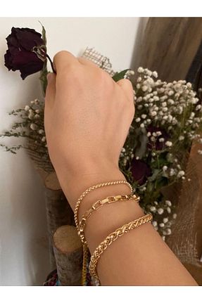 دستبند جواهر طلائی زنانه روکش طلا SedinKutusu - کد 718548764