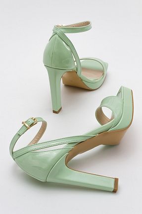 کفش پاشنه بلند کلاسیک سبز زنانه چرم مصنوعی luvishoes - کد 719040428