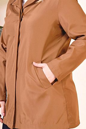 ترنچکت حجاب قهوه ای زنانه مخلوط ویسکون Esin Işık - کد 686956613