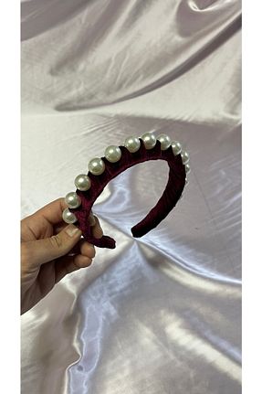 تاج زرشکی زنانه مخمل MegssStore - کد 719093273