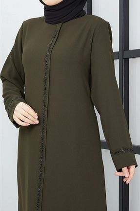 مانتو بلند خاکی زنانه KMKkombin - کد 719287125