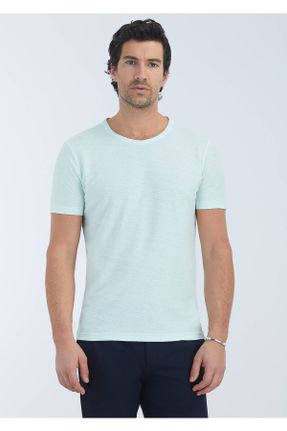 تی شرت سبز مردانه رگولار یقه گرد پنبه (نخی) تکی بیسیک کد 646742104