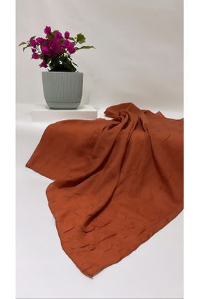 روسری نارنجی پنبه (نخی) 90 x 90 کد 719075835