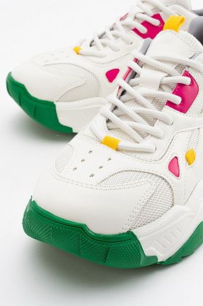 کفش اسنیکر سفید زنانه بند دار luvishoes - کد 719129532