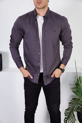 پیراهن طوسی مردانه اسلیم فیت ENZİM JEANS - کد 719500546