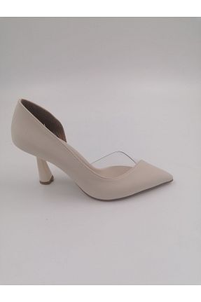 کفش مجلسی بژ زنانه پاشنه نازک SOLMAZ - کد 719042495