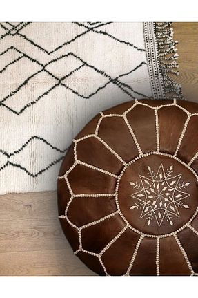 پوف و نیمکت قهوه ای گرد Marakeş Pazarı - کد 76158704