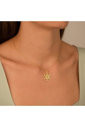 گردنبند نقره طلائی زنانه 925 عیار Dkmn Silver - کد 645952523
