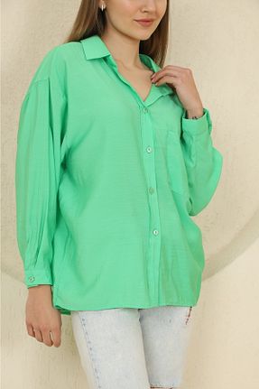 پیراهن سبز زنانه اورسایز İgnites - کد 721311797