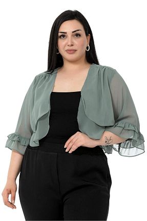 کافتان و کیمونو سایز بزرگ سبز زنانه بافتنی DISENTIS MODEST - کد 722155571