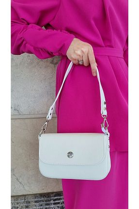 کیف دوشی سفید زنانه چرم مصنوعی Just Polo - کد 723976896