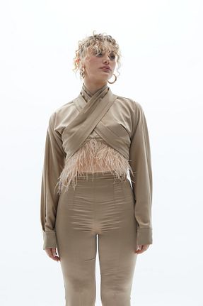 بلوز بژ زنانه ساده MORE.THAN.A.DRESS - کد 726071329