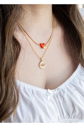 گردنبند جواهر طلائی زنانه فلزی CHARMLUCKY - کد 264907232