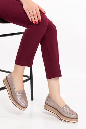کفش آکسفورد قهوه ای زنانه چرم خالص Elile Shoes - کد 727222024
