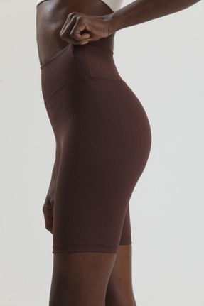 ساق شلواری قهوه ای زنانه بافت اسلیم فیت فاق بلند کد 727580366