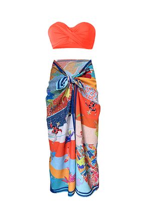 رویه بیکینی فیروزه ای زنانه کتان Bolder - کد 727773192