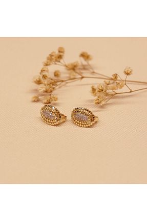 گوشواره طلا سبز زنانه 14 عیار TAHAN MÜCEVHERAT - کد 727779893