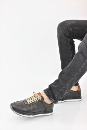 کفش کژوال مشکی مردانه چرم طبیعی پاشنه کوتاه ( 4 - 1 cm ) پاشنه ساده کد 722847200
